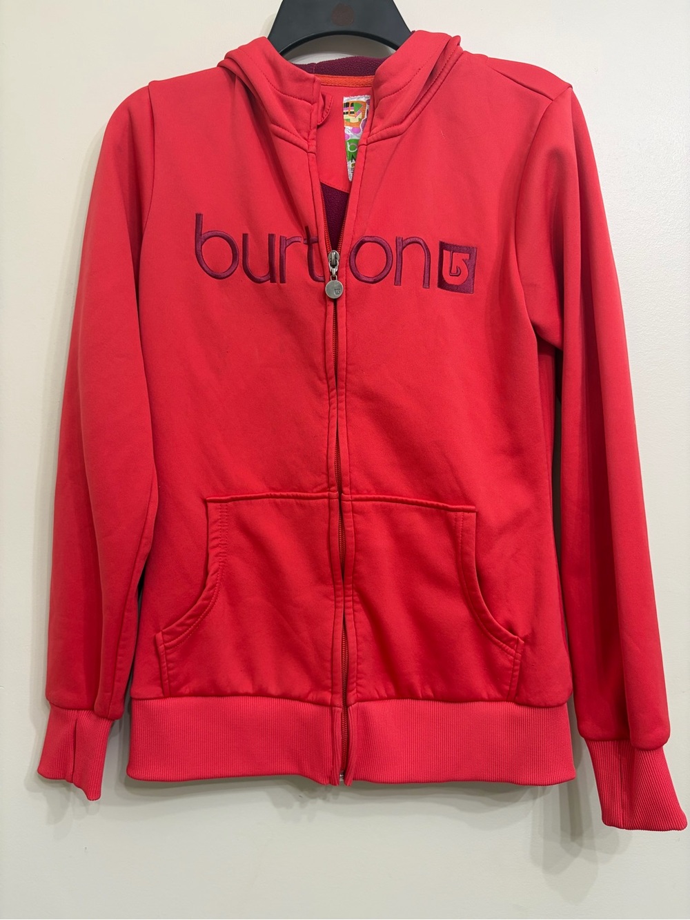 Burton Red Zip-Up Hoodie